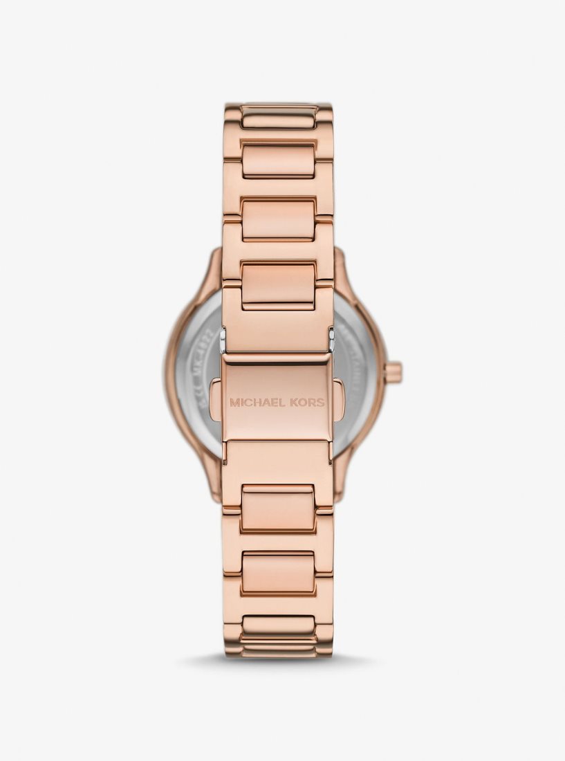 Michael Kors Mini Sage Pave Rose Gold-Tone Watch Gold-tone Kadın Pembe Altın | 546927-JAM