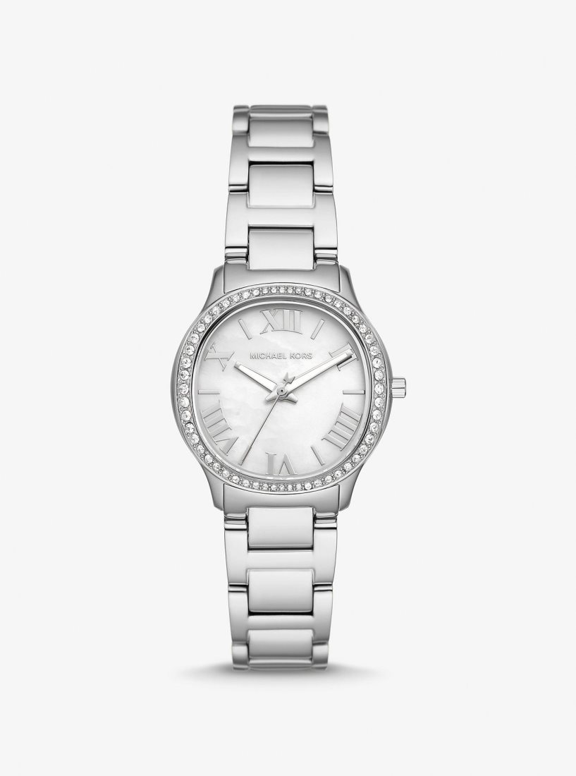 Michael Kors Mini Sage Pave Silver-Tone Watch Silver-tone Kadın Gümüş | 321749-HDE