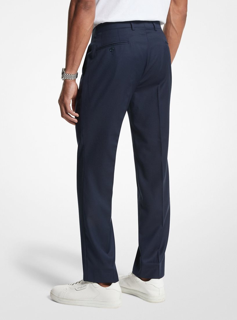 Michael Kors Modern-Fit Wool Blend Suit Pants Pantolon Erkek Lacivert | 048712-EHO