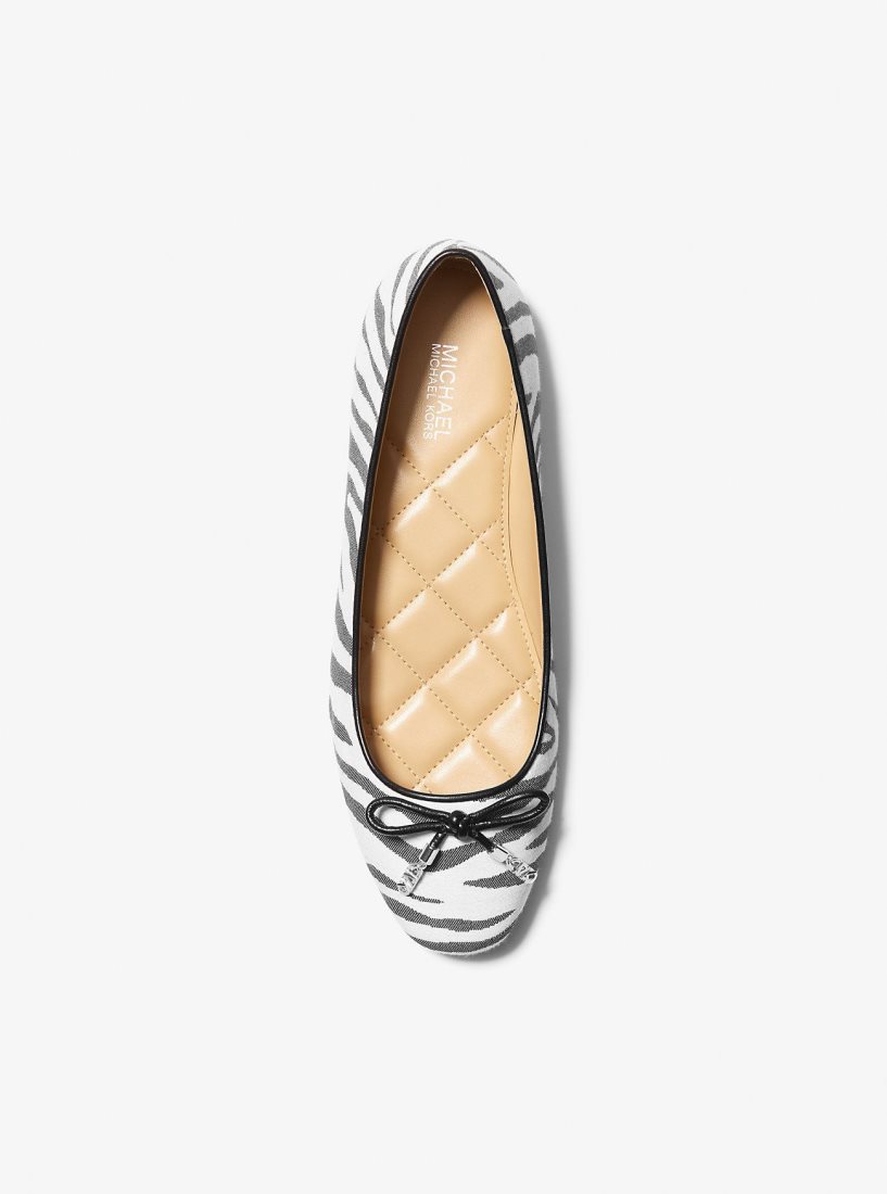 Michael Kors Nori Zebra Jacquard Ballet Flat Düz Ayakkabı Kadın Siyah | 826370-KQD