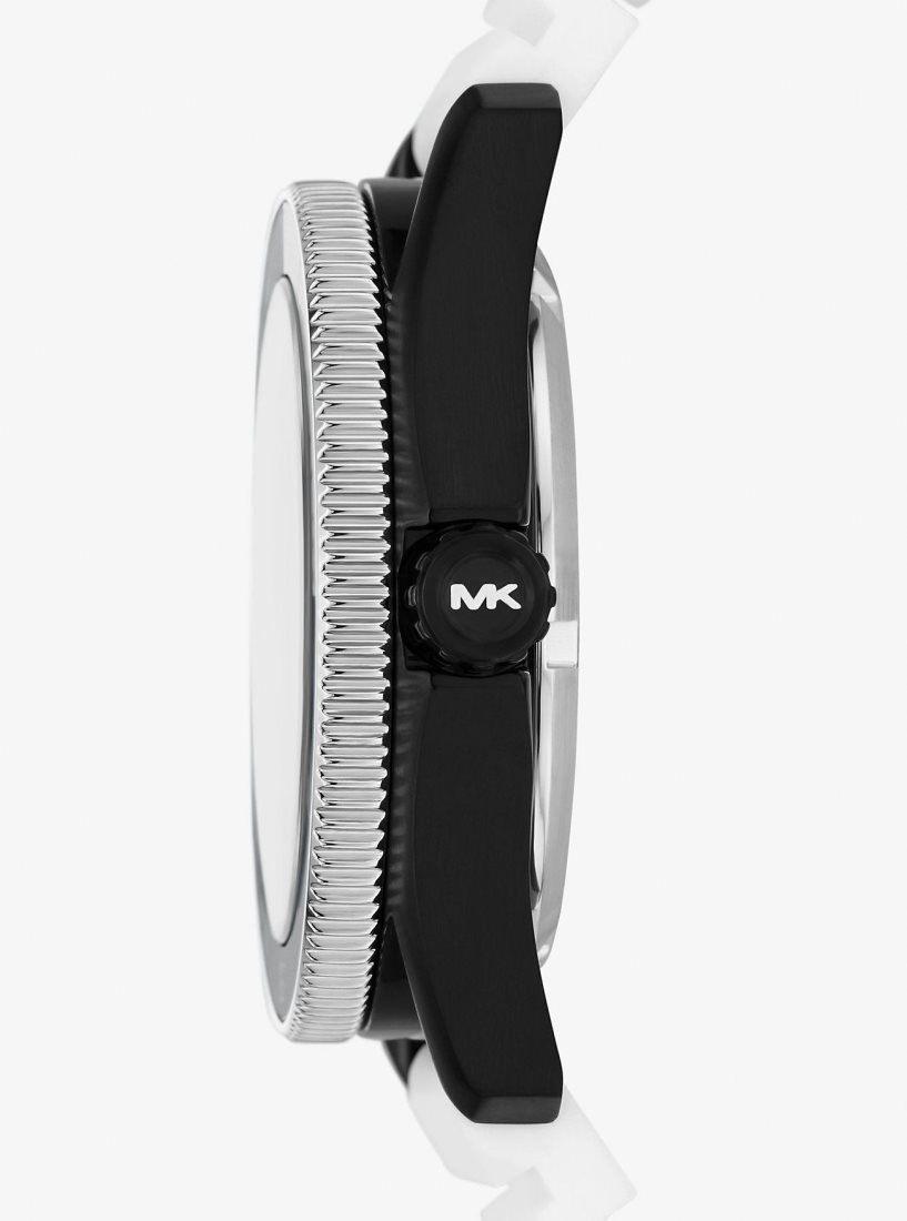 Michael Kors Oversized Maritime Silicone Watch Silicone Erkek Beyaz | 913742-ELR