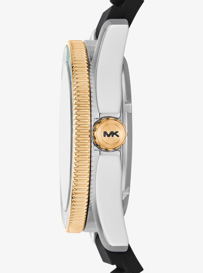 Michael Kors Oversized Maritime Silicone Watch Silicone Erkek Siyah | 316204-ZXY