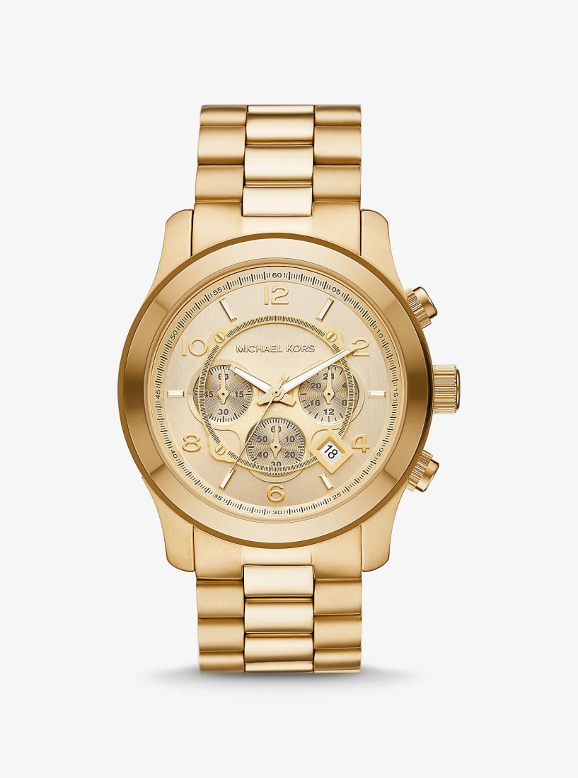 Michael Kors Oversized Runway Gold-Tone Watch Gold-tone Kadın Altın | 032619-JGI