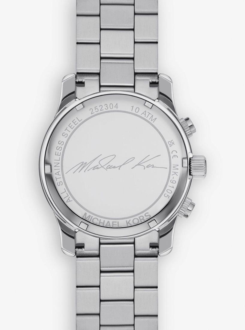 Michael Kors Oversized Runway Silver-Tone Watch Silver-tone Erkek Gümüş | 429530-UJT