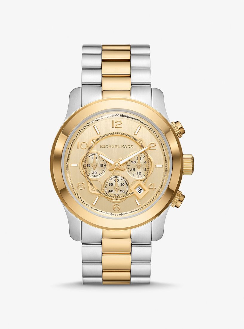 Michael Kors Oversized Runway Two-Tone Watch Two-tone Kadın Two Tone | 709524-SVU