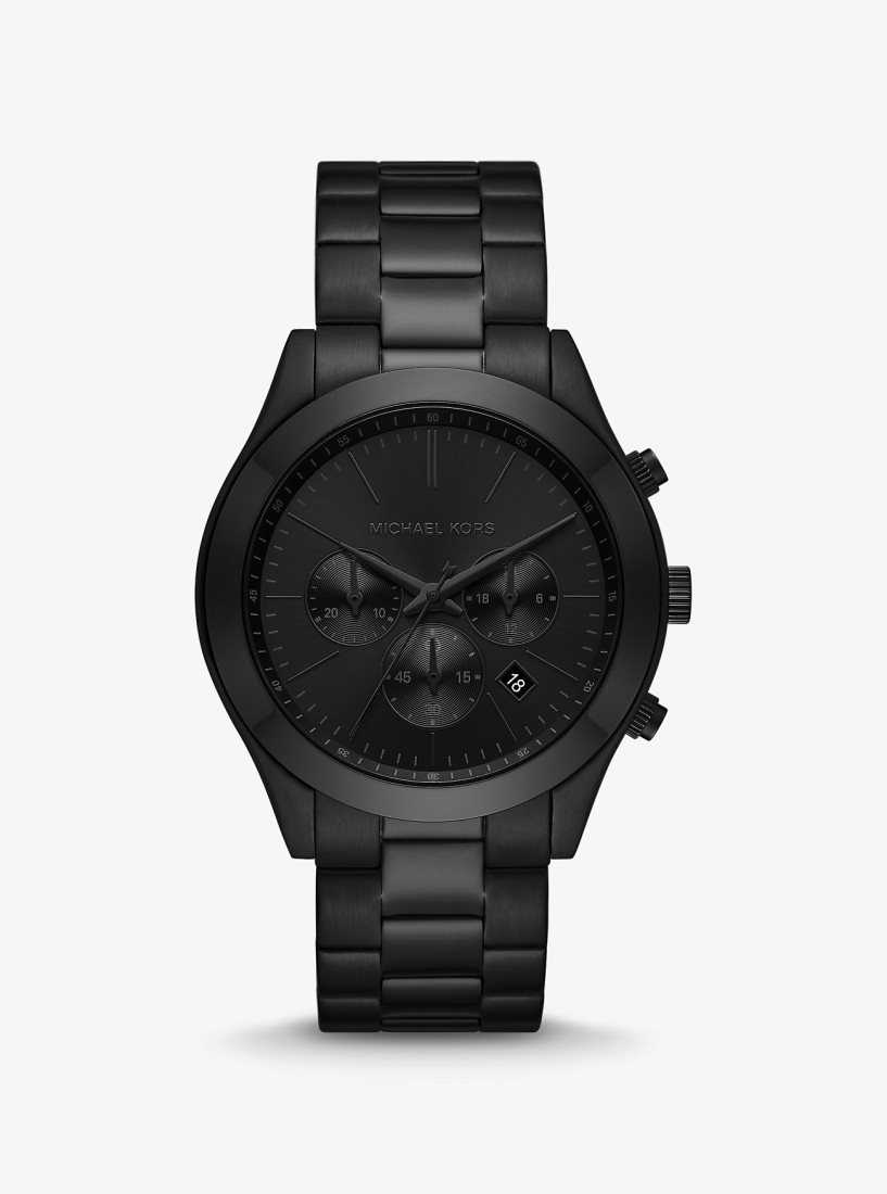 Michael Kors Oversized Slim Runway Black-Tone Watch Black-tone Erkek Siyah | 689230-ZLB