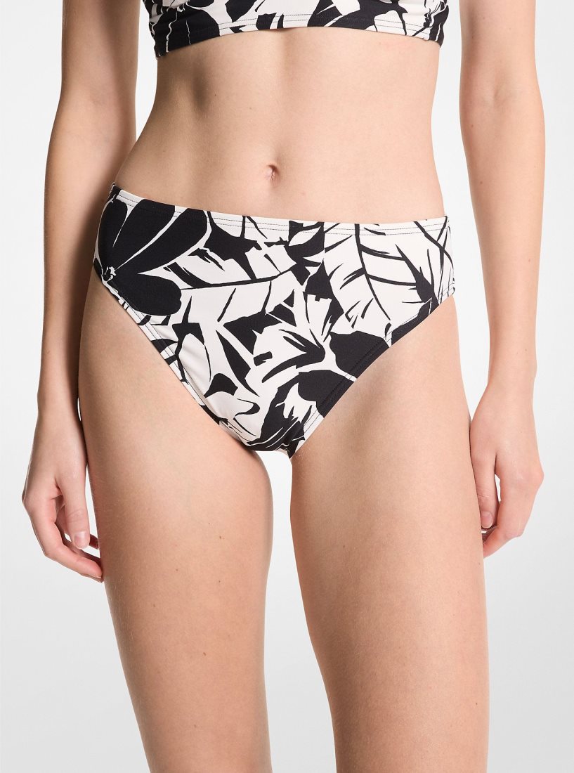 Michael Kors Palm Print Bikini Bottom Mayo Kadın Siyah Beyaz | 381549-CLE