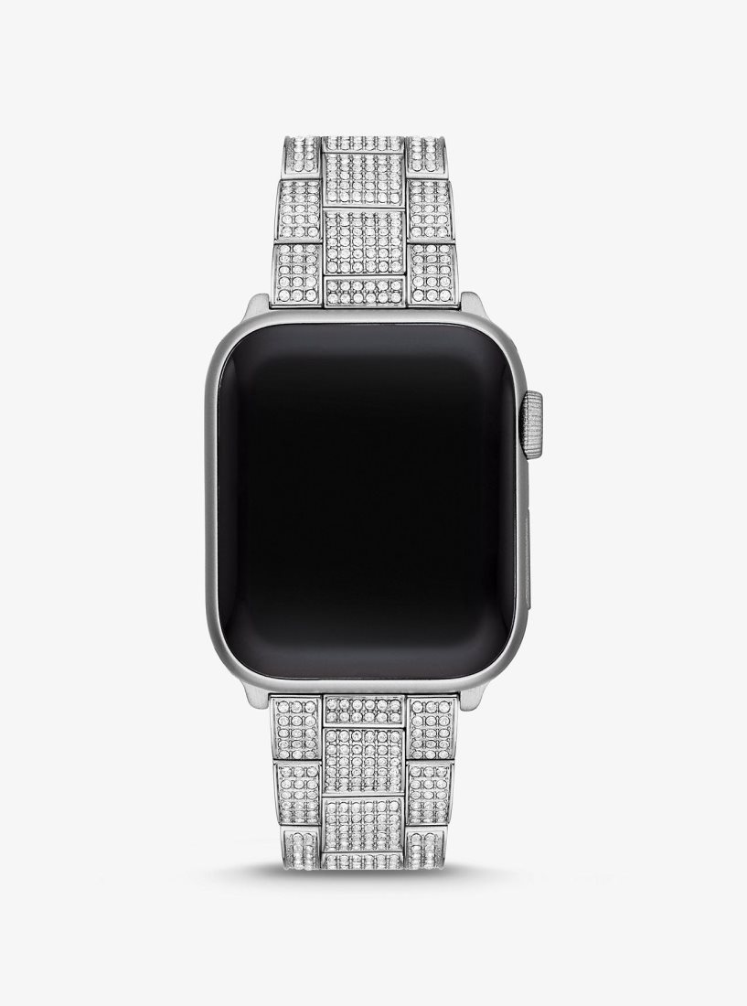 Michael Kors Pave Silver-Tone Strap For Apple Watch Akıllı Saat Kadın Gümüş | 510326-MUY