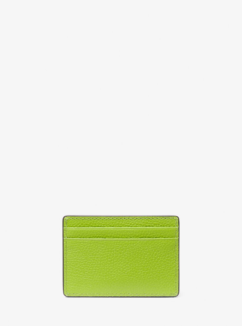 Michael Kors Pebbled Leather Card Case Kart Kılıfı Kadın Pear | 087296-QXO