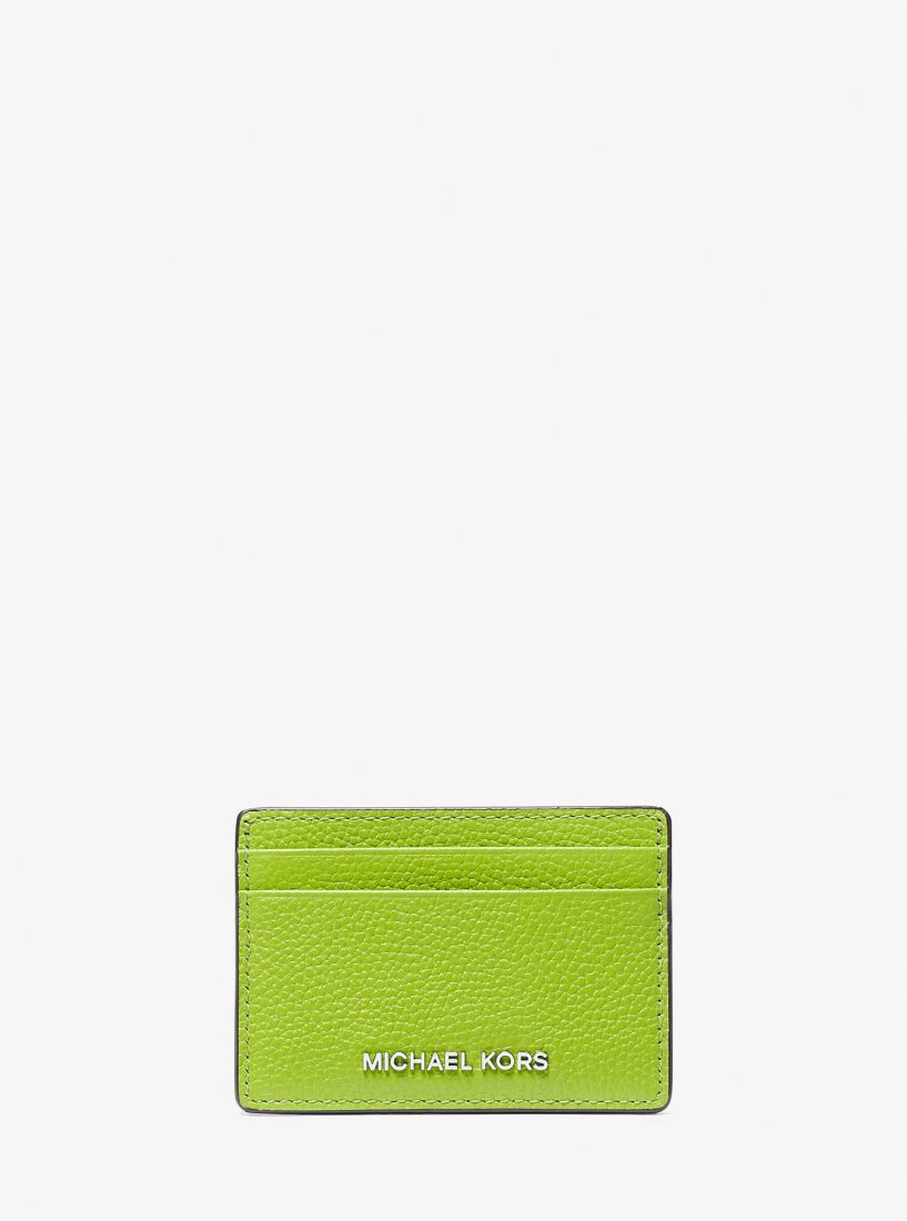 Michael Kors Pebbled Leather Card Case Kart Kılıfı Kadın Pear | 087296-QXO