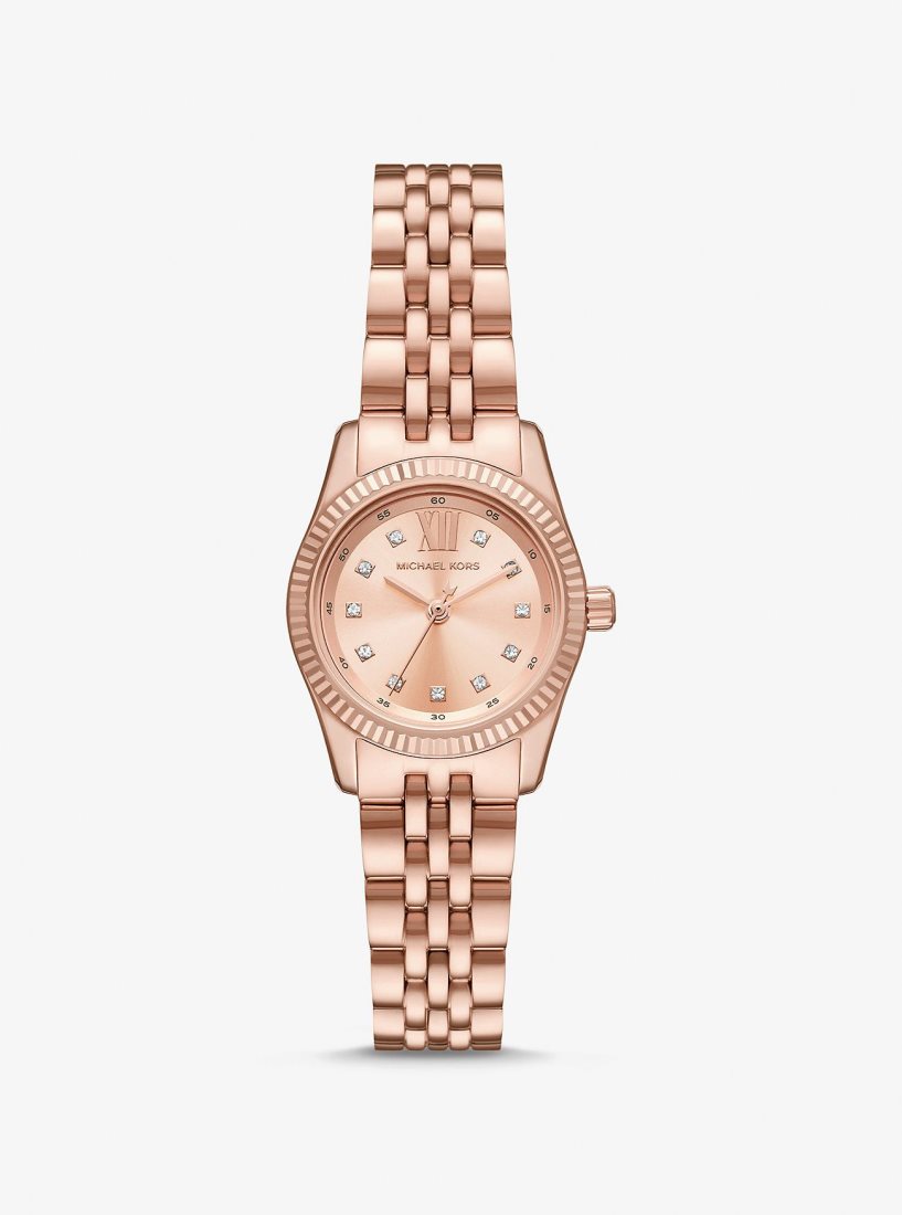 Michael Kors Petite Lexington Pave Rose Gold-Tone Watch Gold-tone Kadın Pembe Altın | 217354-PVH