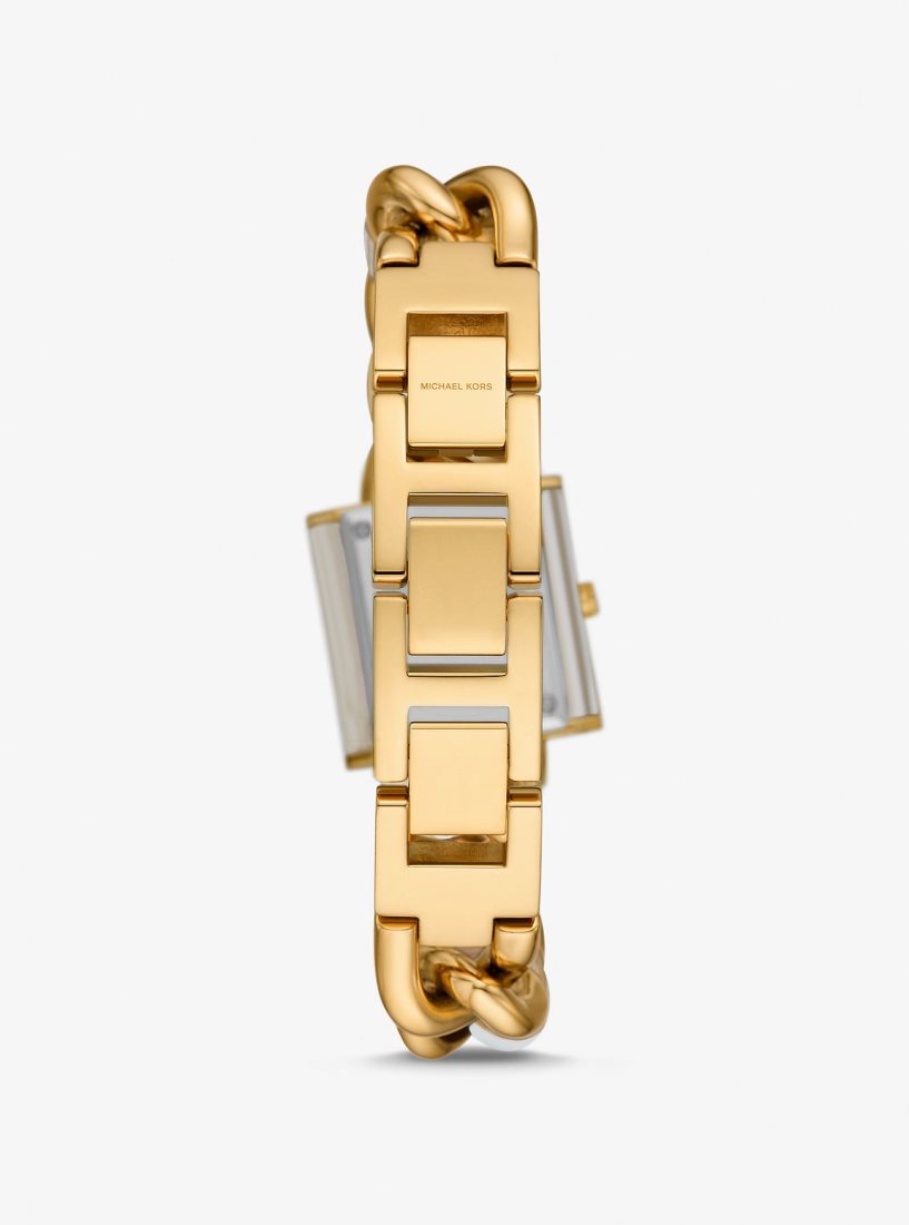 Michael Kors Petite Lock Pave Gold-Tone and Acetate Chain Watch Gold-tone Kadın Horn | 013278-BLV