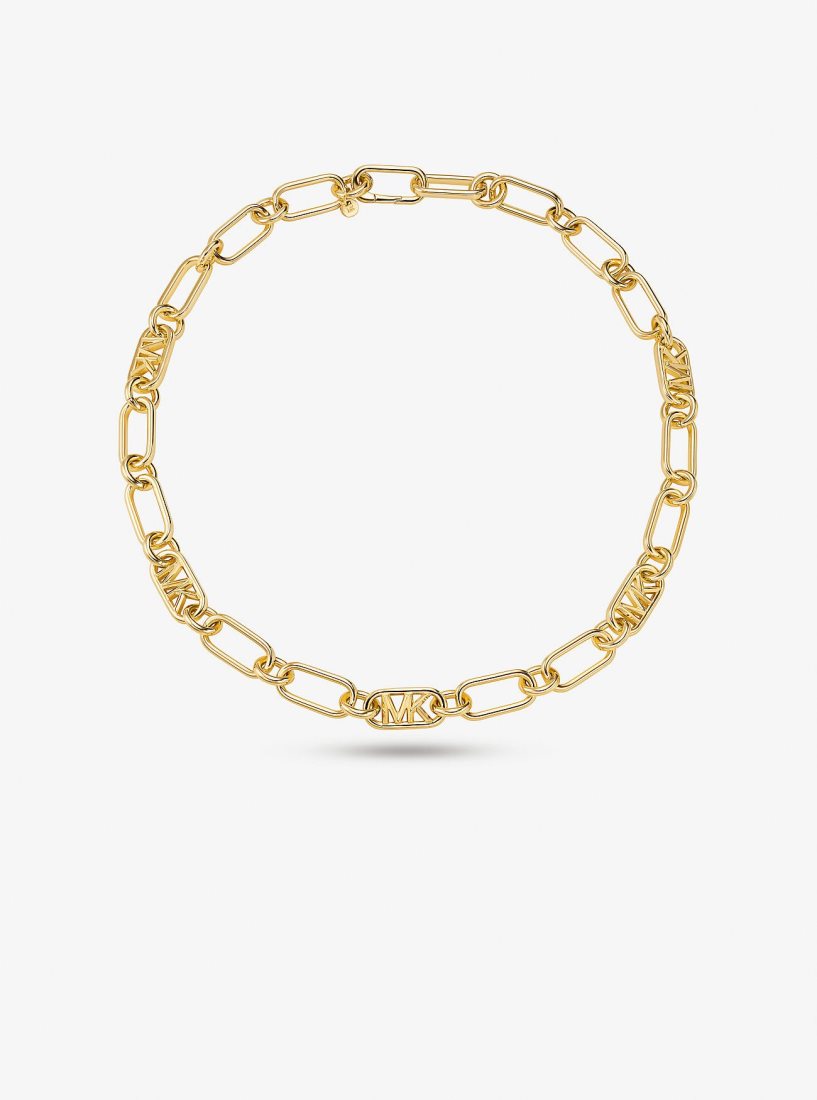 Michael Kors Precious Metal-Plated Brass Chain Link Necklace Kolye Kadın Altın | 185932-RFX