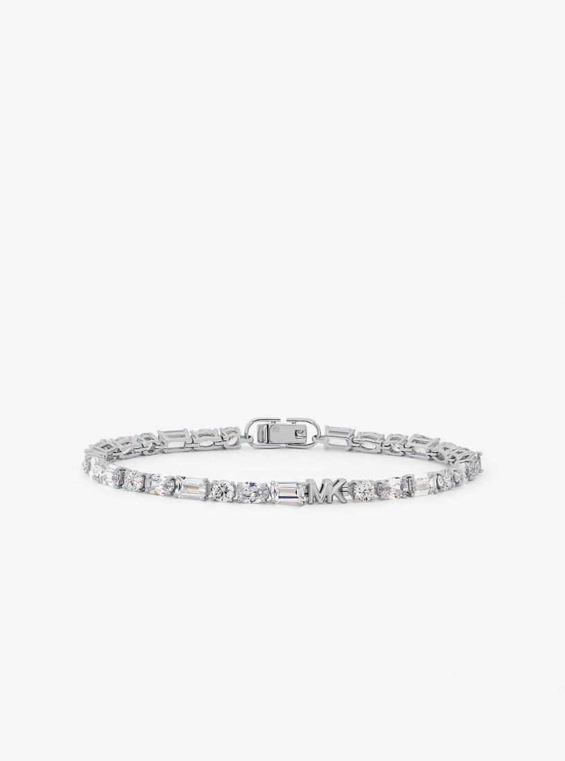 Michael Kors Precious Metal-Plated Sterling Silver Cubic Zirconia Tennis Bracelet Bilezik Kadın Gümüş | 691354-TDY