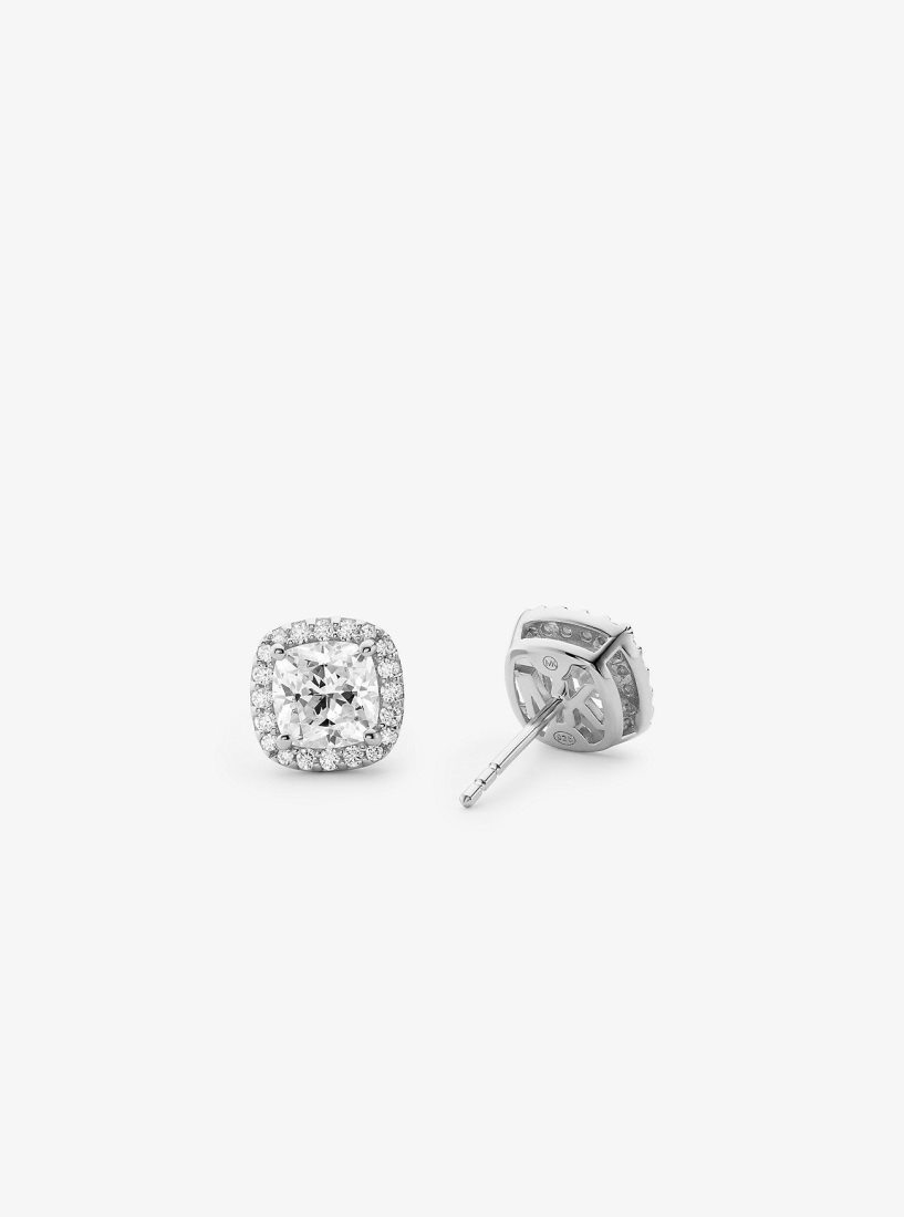 Michael Kors Precious Metal-Plated Sterling Silver Pave Stud Earrings Küpe Kadın Gümüş | 346571-EDF