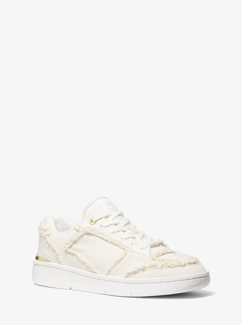 Michael Kors Rebel Frayed Denim Sneaker Spor Ayakkabı Kadın Beyaz | 031824-ATM