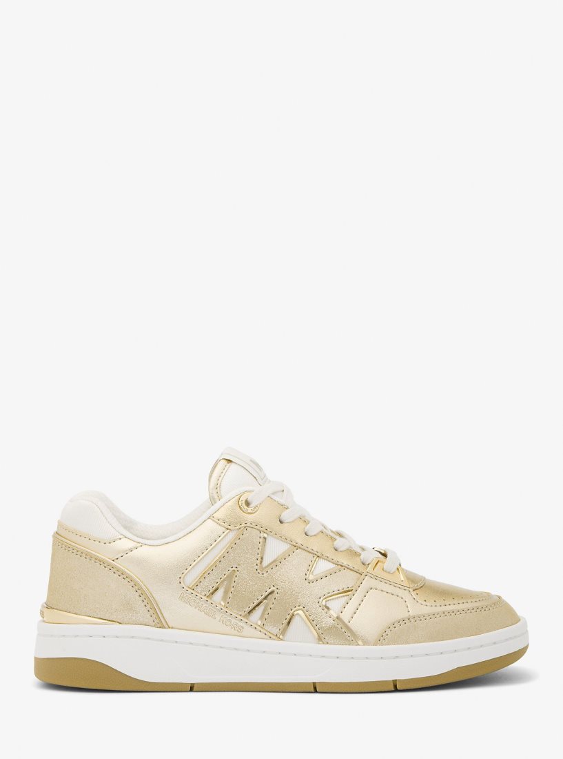 Michael Kors Rebel Metallic Leather Sneaker Spor Ayakkabı Kadın Altın | 196078-SER