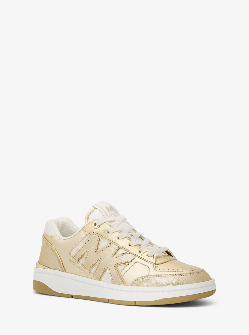 Michael Kors Rebel Metallic Leather Sneaker Spor Ayakkabı Kadın Altın | 196078-SER