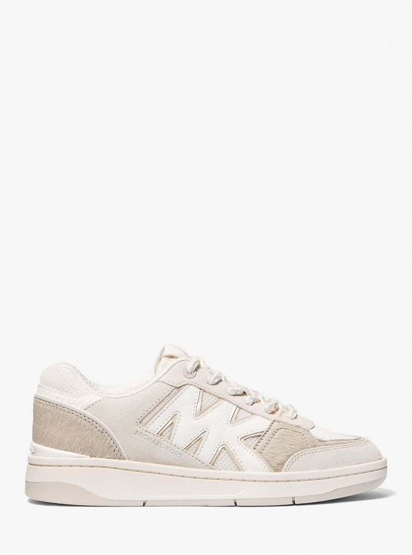 Michael Kors Rebel Mixed-Media Sneaker Spor Ayakkabı Kadın Bej Rengi Renkli | 804152-XVL