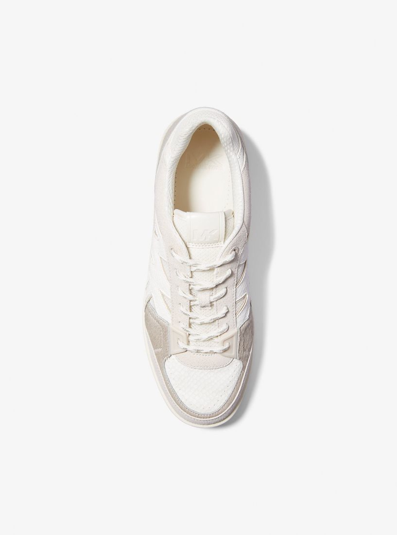 Michael Kors Rebel Mixed-Media Sneaker Spor Ayakkabı Erkek Bej Rengi Renkli | 230468-XBS