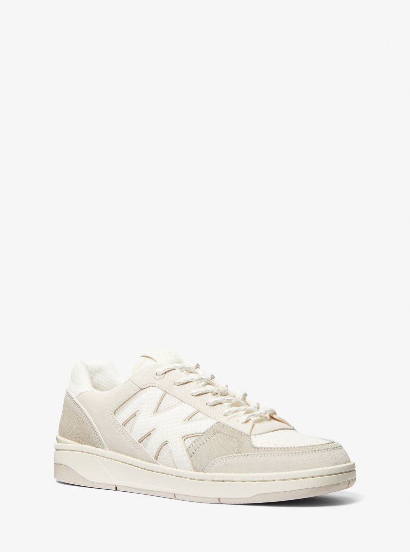 Michael Kors Rebel Mixed-Media Sneaker Spor Ayakkabı Erkek Bej Rengi Renkli | 230468-XBS