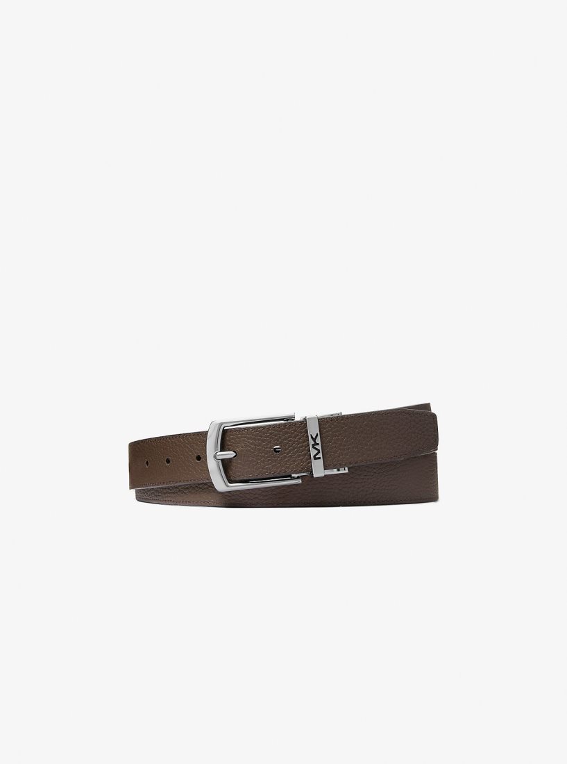 Michael Kors Reversible Pebbled Leather Belt Kemer Erkek Siyah | 836905-YKX