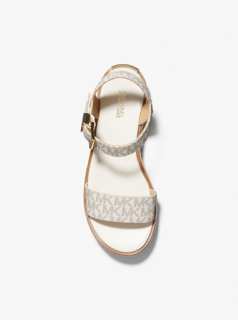 Michael Kors Richie Logo Platform Espadrille Sandal Sandalet Kadın Açık Sarı | 459780-PKR