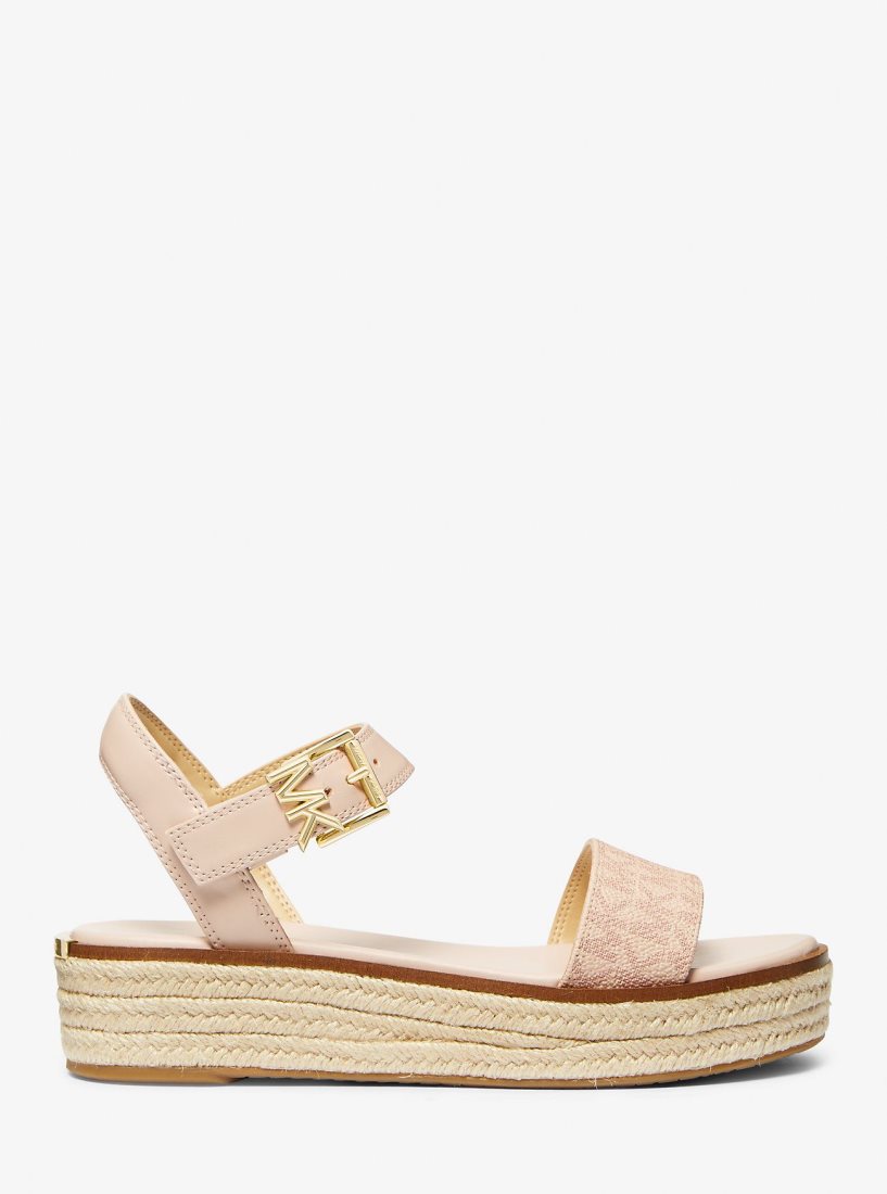 Michael Kors Richie Smooth and Logo Platform Espadrille Sandal Sandalet Kadın Ballet | 273495-JOE