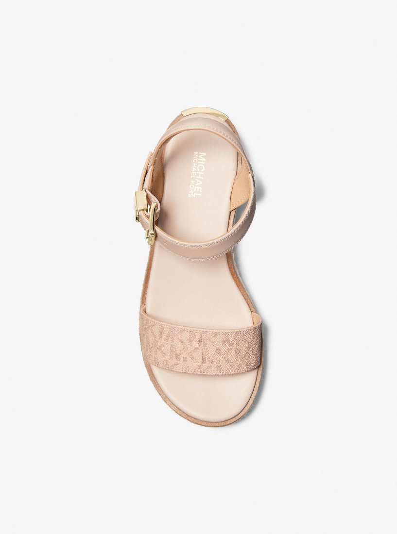 Michael Kors Richie Smooth and Logo Platform Espadrille Sandal Sandalet Kadın Ballet | 273495-JOE