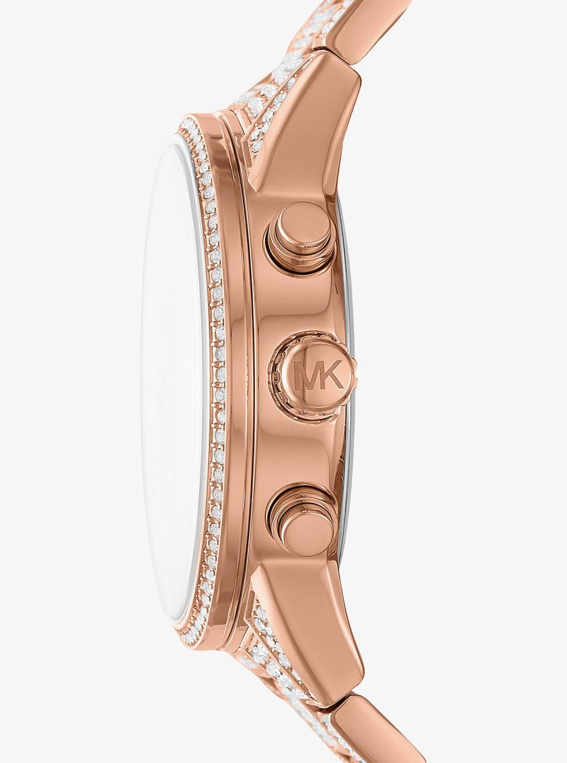 Michael Kors Ritz Pave Rose Gold-Tone Watch Gold-tone Kadın Pembe Altın | 981406-TQI