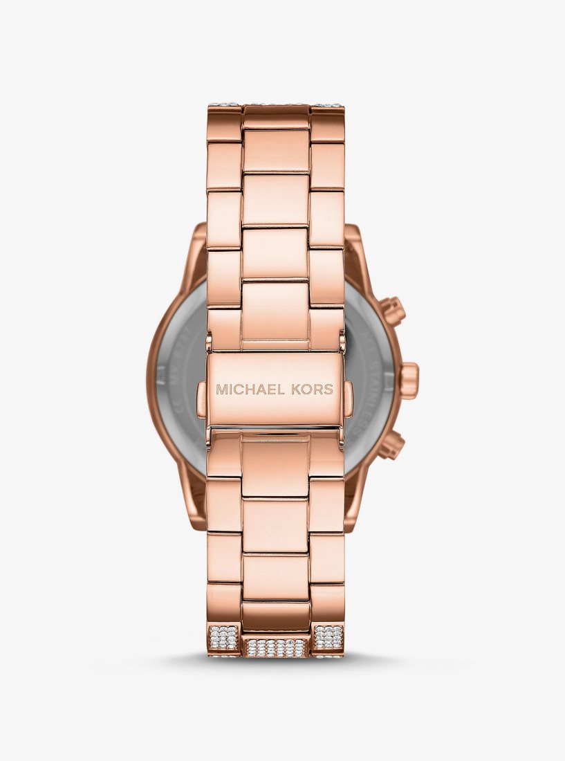 Michael Kors Ritz Pave Rose Gold-Tone Watch Gold-tone Kadın Pembe Altın | 981406-TQI