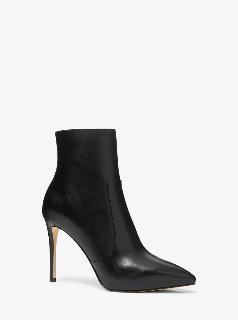 Michael Kors Rue Leather Boot Kısa Bot Kadın Siyah | 104729-EHF