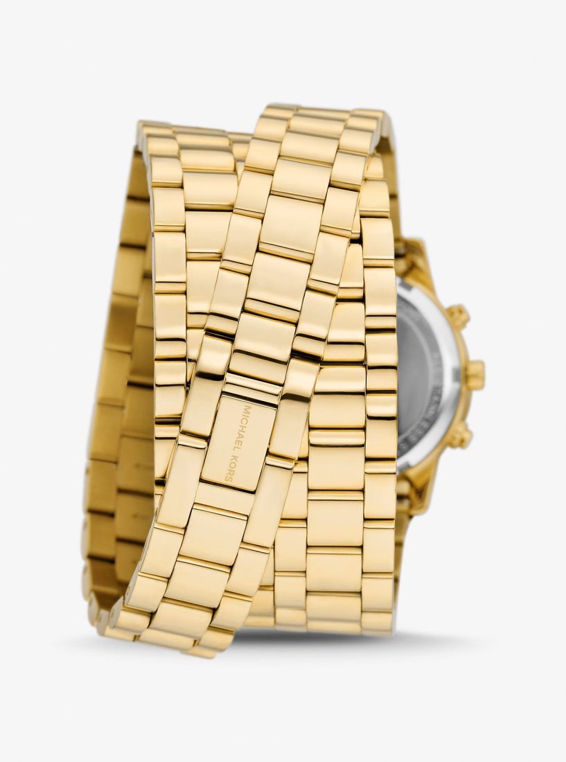 Michael Kors Runway 18K Gold-Plated Stainless Steel Triple Wrap Watch Stainless Kadın Altın | 918653-TFA