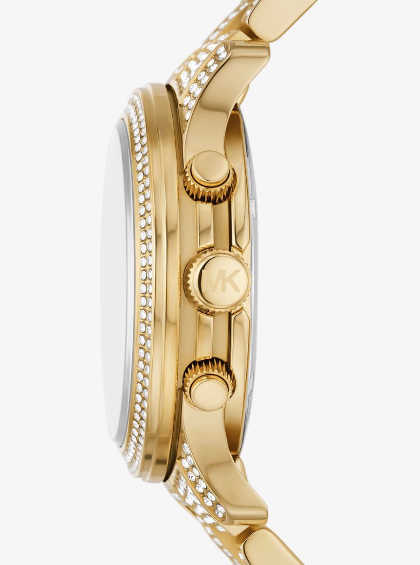 Michael Kors Runway Pave Gold-Tone Watch Gold-tone Kadın Altın | 216785-GRN