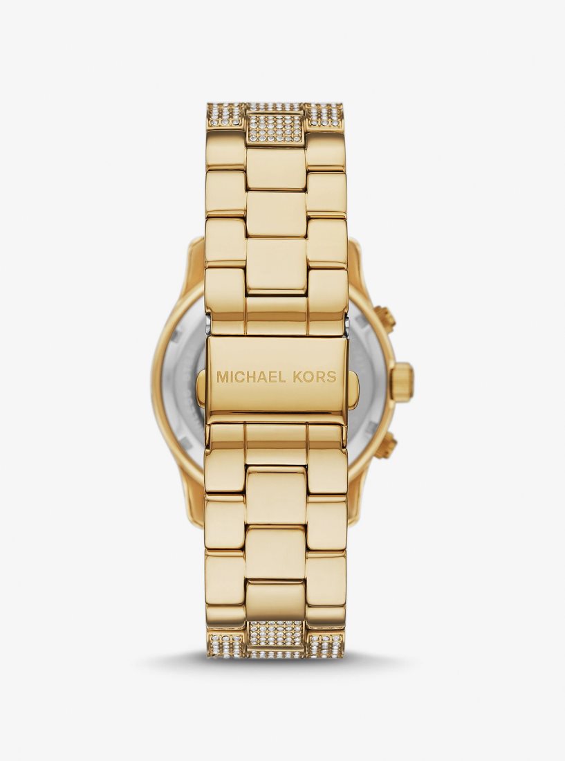 Michael Kors Runway Pave Gold-Tone Watch Gold-tone Kadın Altın | 216785-GRN