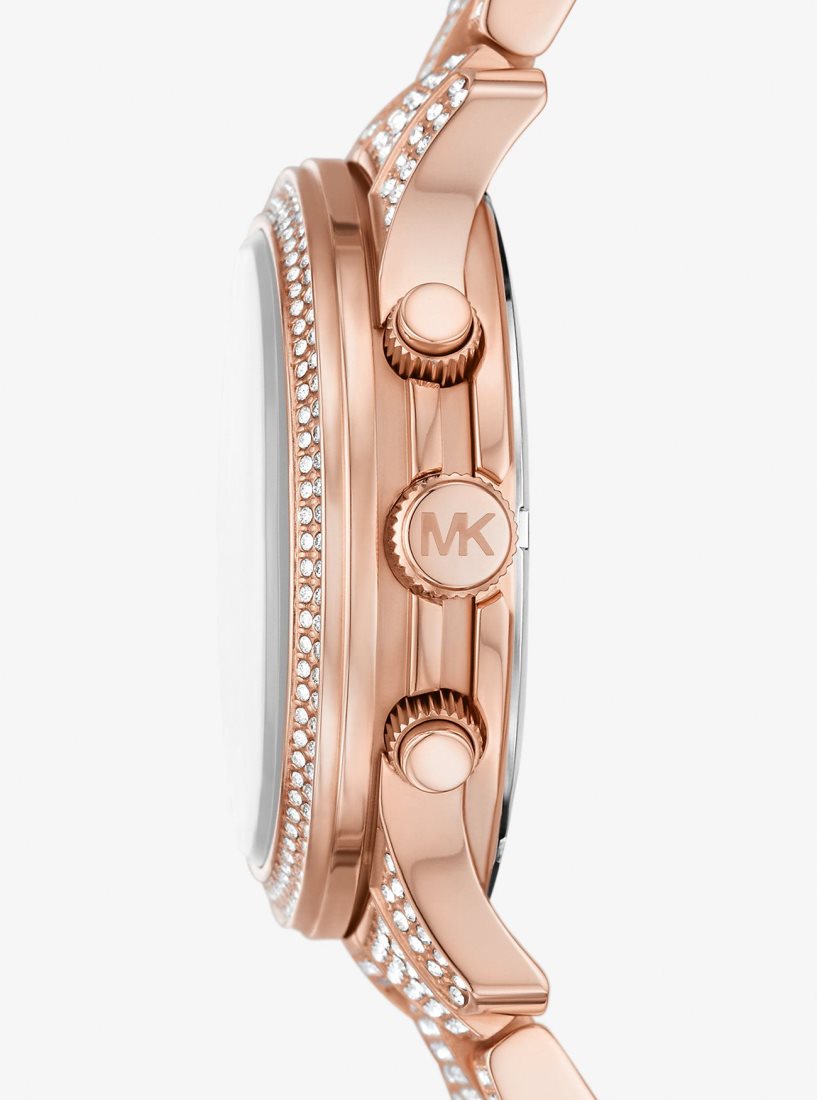 Michael Kors Runway Pave Rose Gold-Tone Watch Gold-tone Kadın Pembe Altın | 506831-ZIN