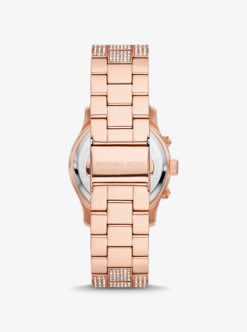 Michael Kors Runway Pave Rose Gold-Tone Watch Gold-tone Kadın Pembe Altın | 506831-ZIN