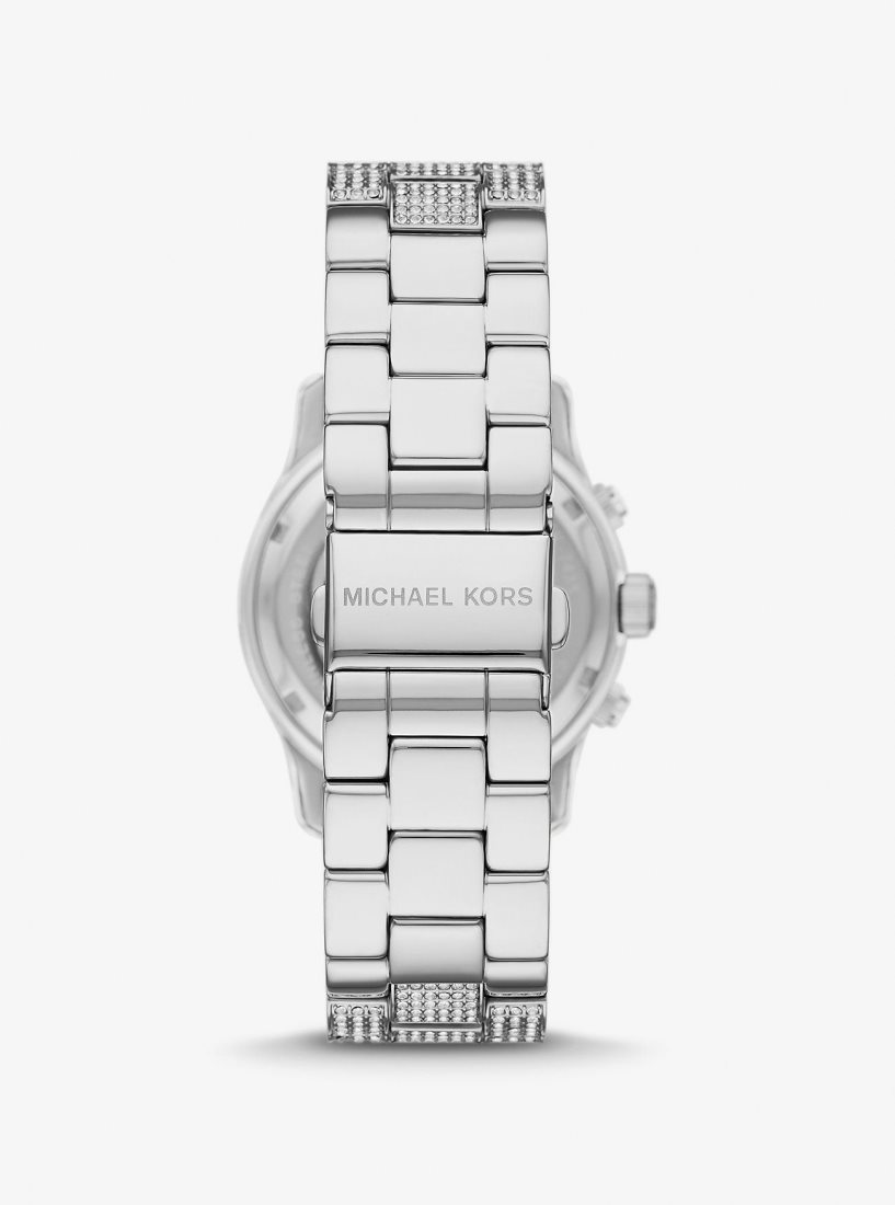 Michael Kors Runway Pave Silver-Tone Watch Silver-tone Kadın Gümüş | 275804-MCO