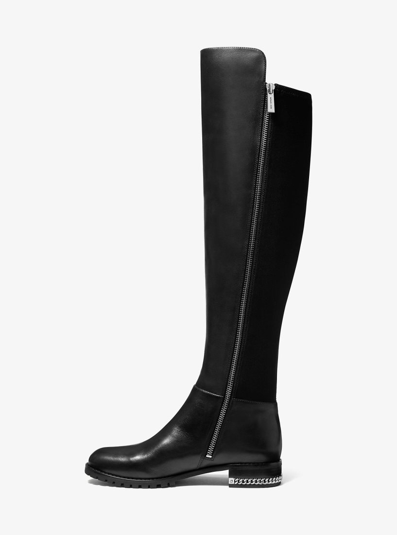 Michael Kors Sabrina Stretch Leather Boot Bot Kadın Siyah | 458370-FHZ