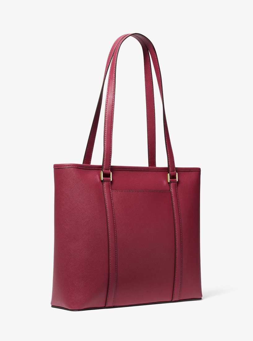 Michael Kors Sady Medium Saffiano Leather Tote Bag Totes Kadın Berry | 752683-WDP