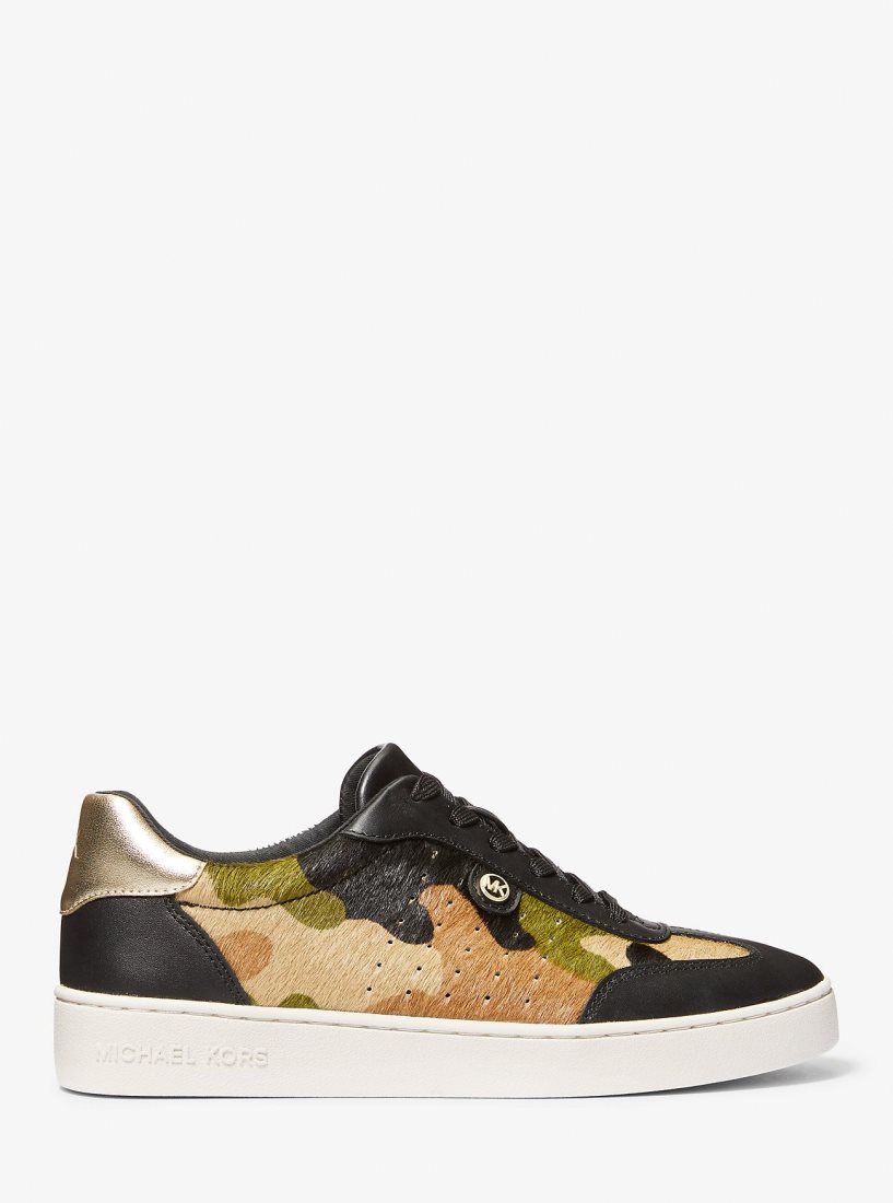 Michael Kors Scotty Camouflage Print Calf Hair Sneaker Spor Ayakkabı Kadın Zeytin Yeşili Renkli | 072593-IMS