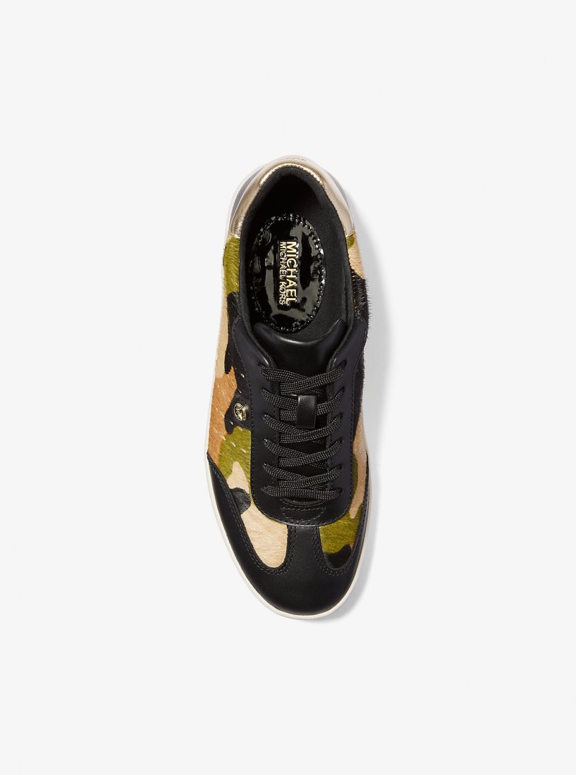 Michael Kors Scotty Camouflage Print Calf Hair Sneaker Spor Ayakkabı Kadın Zeytin Yeşili Renkli | 072593-IMS