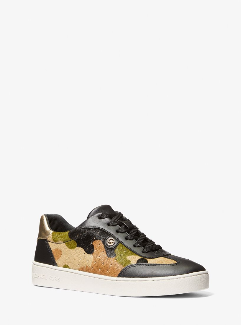 Michael Kors Scotty Camouflage Print Calf Hair Sneaker Spor Ayakkabı Kadın Zeytin Yeşili Renkli | 072593-IMS