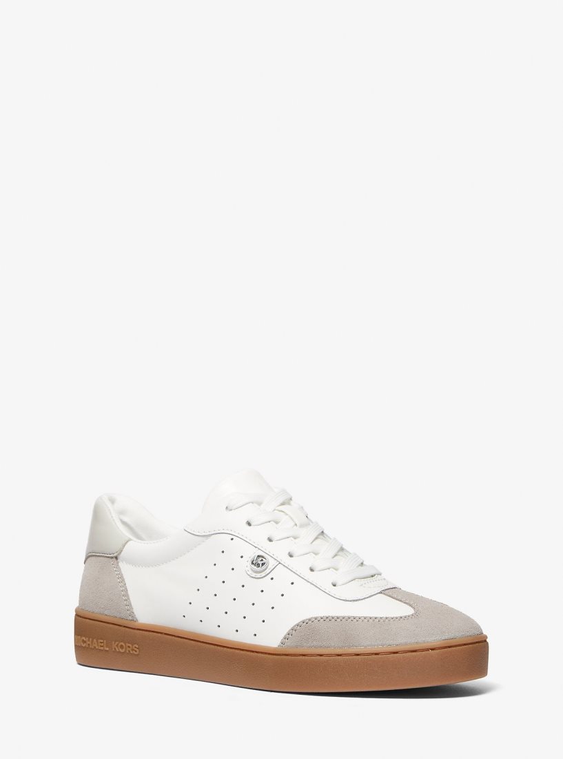 Michael Kors Scotty Leather Sneaker Spor Ayakkabı Kadın Gri | 845723-IVJ