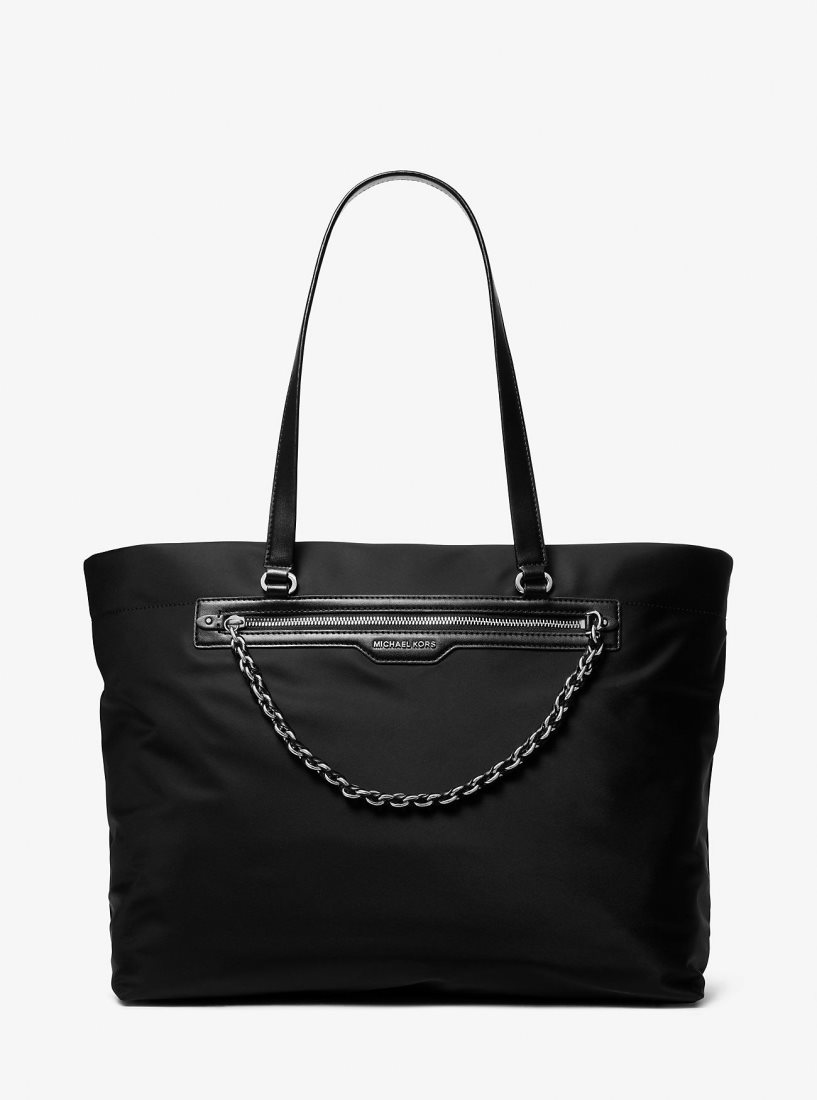 Michael Kors Slater Extra-Large Recycled Nylon Tote Bag Totes Kadın Siyah | 907456-BKO