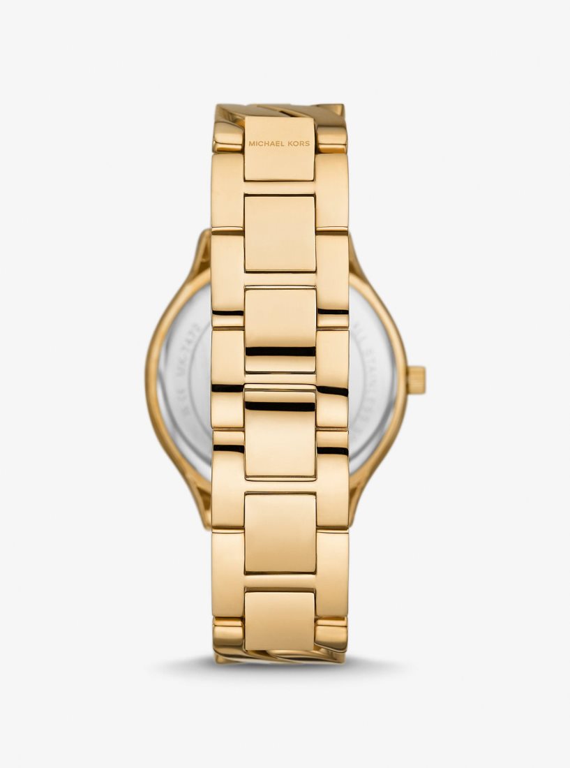 Michael Kors Slim Runway Gold-Tone Curb-Link Watch Gold-tone Kadın Altın | 071648-SZW