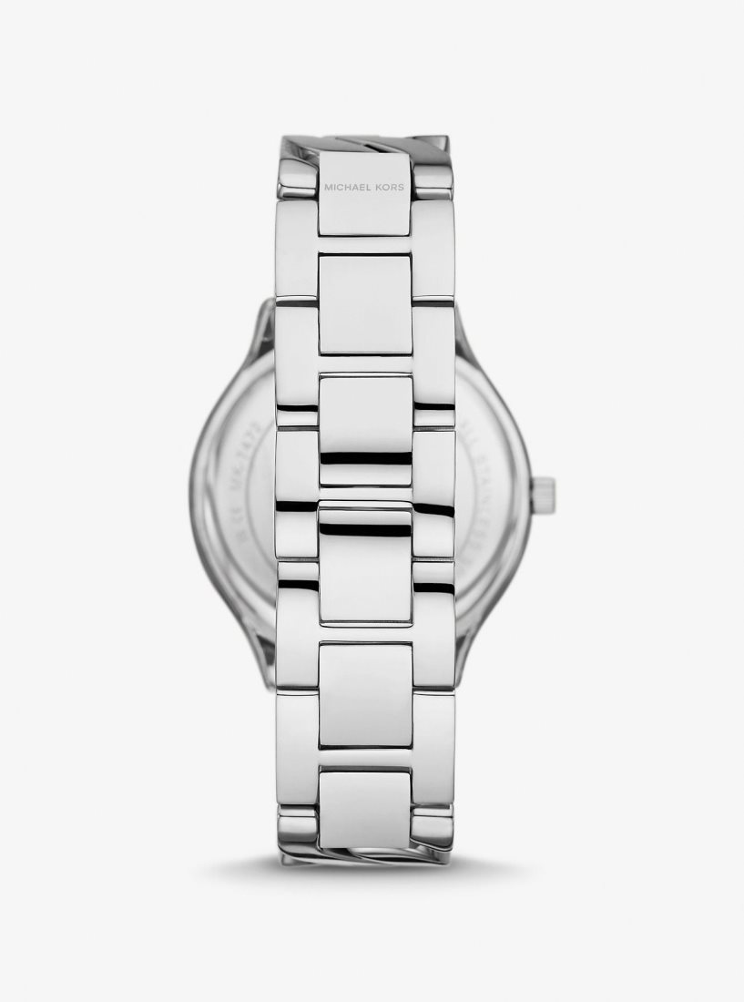 Michael Kors Slim Runway Silver-Tone Curb-Link Watch Silver-tone Kadın Gümüş | 314650-NOW