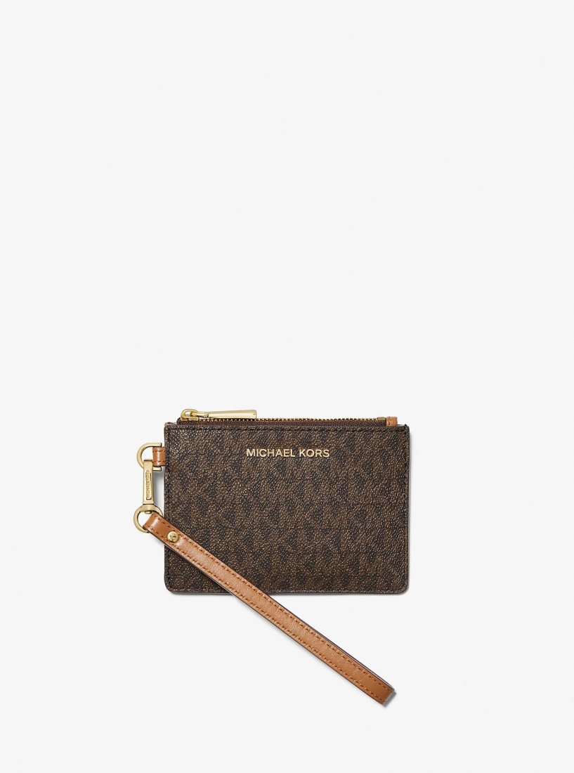 Michael Kors Small Logo Coin Wristlet Wristlet Kadın Kahverengi | 190452-DMF