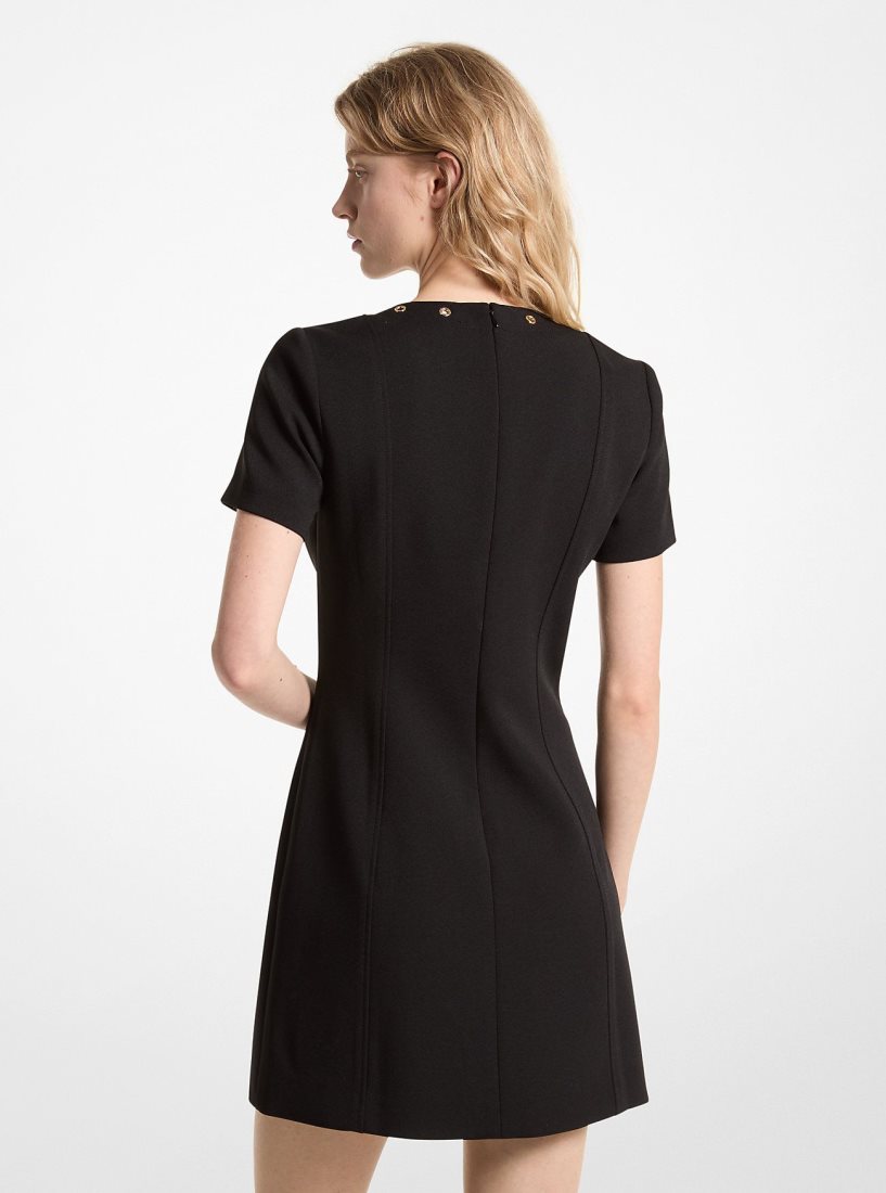 Michael Kors Stretch Crepe Lace-Up Dress Elbise Kadın Siyah | 374968-JBM