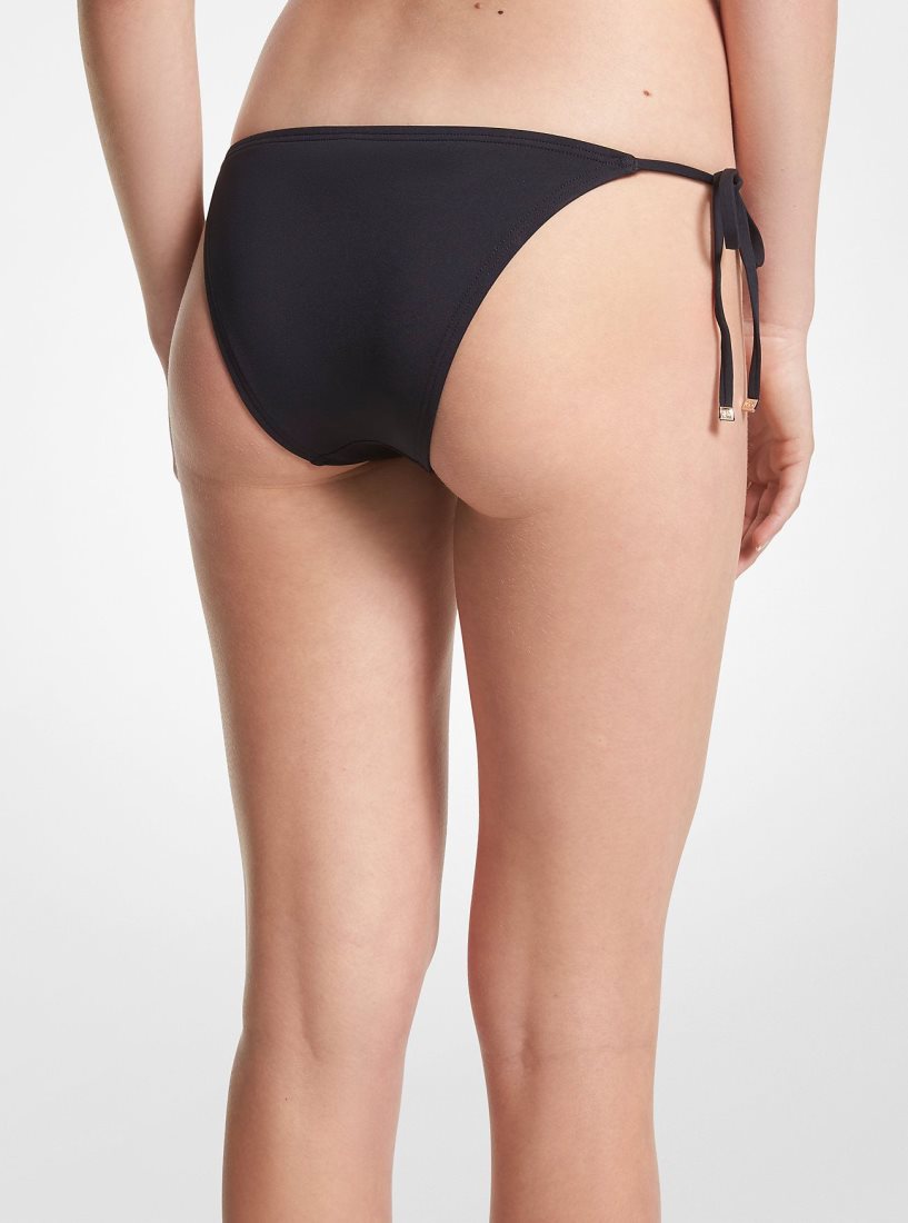 Michael Kors Stretch Nylon Bikini Bottom Mayo Kadın Siyah | 426953-NIE